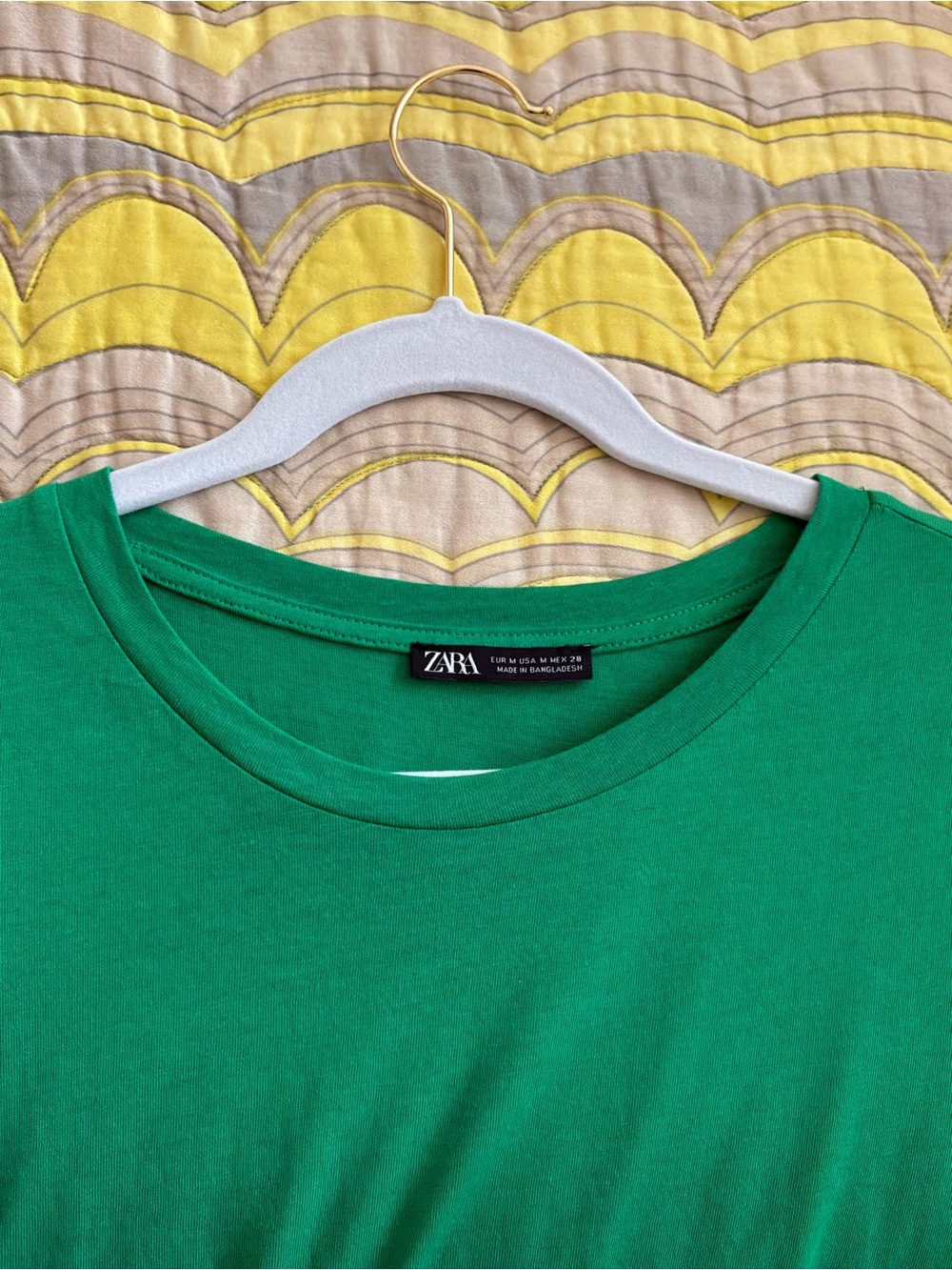 Zara Green Short Sleeve Smocked Waist Top - Picture 5 of 6